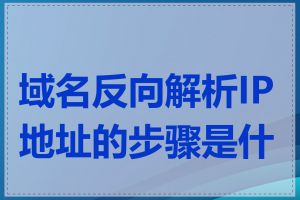 域名反向解析IP地址的步骤是什么