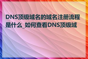 DNS顶级域名的域名注册流程是什么_如何查看DNS顶级域名