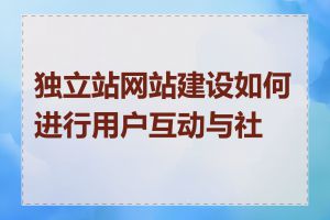 独立站网站建设如何进行用户互动与社交