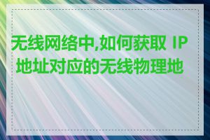 无线网络中,如何获取 IP 地址对应的无线物理地址