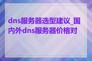 dns服务器选型建议_国内外dns服务器价格对比