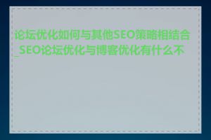 论坛优化如何与其他SEO策略相结合_SEO论坛优化与博客优化有什么不同