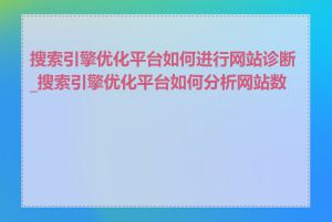 搜索引擎优化平台如何进行网站诊断_搜索引擎优化平台如何分析网站数据