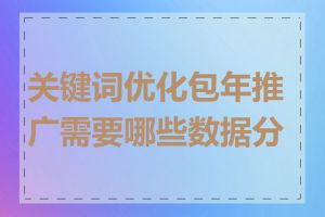 关键词优化包年推广需要哪些数据分析