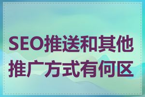 SEO推送和其他推广方式有何区别