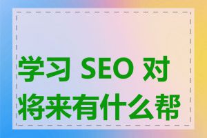 学习 SEO 对将来有什么帮助