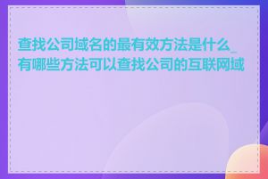 查找公司域名的最有效方法是什么_有哪些方法可以查找公司的互联网域名