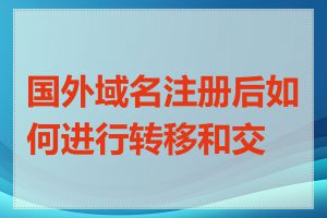 国外域名注册后如何进行转移和交接