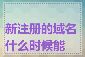 新注册的域名什么时候能用