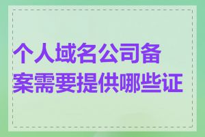个人域名公司备案需要提供哪些证件