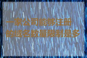 一家公司能够注册的域名数量限制是多少