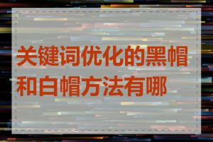 关键词优化的黑帽和白帽方法有哪些