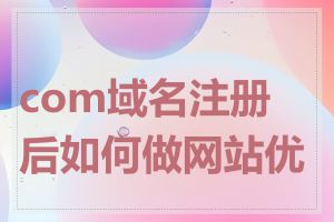 com域名注册后如何做网站优化