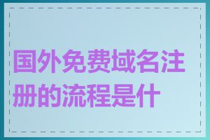 国外免费域名注册的流程是什么