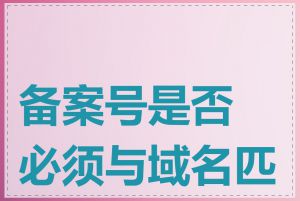 备案号是否必须与域名匹配