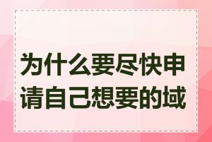 为什么要尽快申请自己想要的域名
