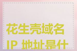 花生壳域名 IP 地址是什么