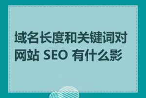 域名长度和关键词对网站 SEO 有什么影响
