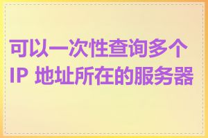 可以一次性查询多个 IP 地址所在的服务器吗