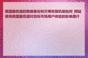 美国服务器的数据备份和灾难恢复机制如何_网站使用美国服务器对目标市场用户体验的影响是什么