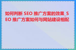 如何判断 SEO 推广方案的效果_SEO 推广方案如何与网站建设相配合