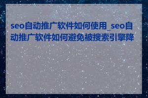 seo自动推广软件如何使用_seo自动推广软件如何避免被搜索引擎降权