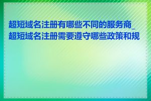 超短域名注册有哪些不同的服务商_超短域名注册需要遵守哪些政策和规则