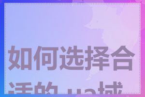 如何选择合适的.ua域名