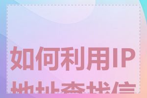 如何利用IP地址查找信息