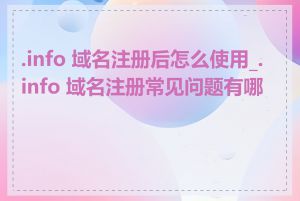 .info 域名注册后怎么使用_.info 域名注册常见问题有哪些