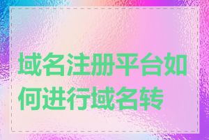 域名注册平台如何进行域名转移