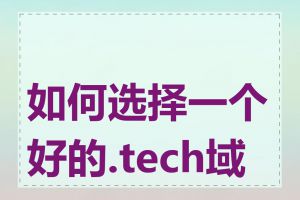 如何选择一个好的.tech域名