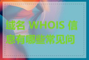 域名 WHOIS 信息有哪些常见问题