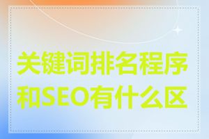 关键词排名程序和SEO有什么区别