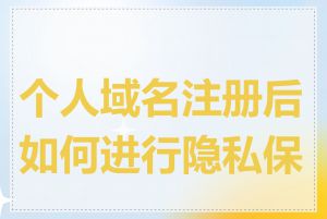 个人域名注册后如何进行隐私保护
