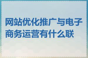 网站优化推广与电子商务运营有什么联系