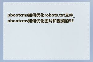 pbootcms如何优化robots.txt文件_pbootcms如何优化图片和视频的SEO