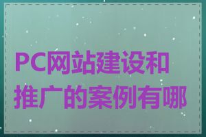 PC网站建设和推广的案例有哪些