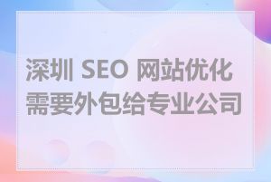 深圳 SEO 网站优化需要外包给专业公司吗