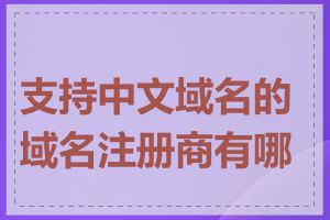 支持中文域名的域名注册商有哪些