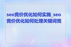 seo竞价优化如何实施_seo竞价优化如何处理关键词竞争