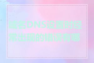 域名DNS设置时经常出现的错误有哪些