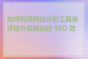 如何利用网站分析工具来评估外贸网站的 SEO 效果