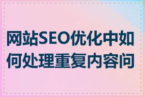 网站SEO优化中如何处理重复内容问题
