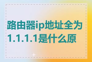 路由器ip地址全为1.1.1.1是什么原因
