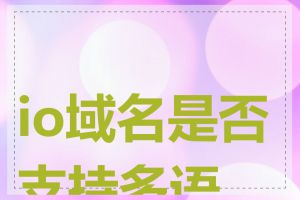 io域名是否支持多语言