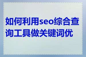 如何利用seo综合查询工具做关键词优化