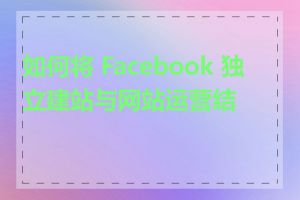 如何将 Facebook 独立建站与网站运营结合