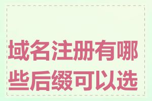 域名注册有哪些后缀可以选择