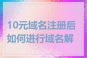 10元域名注册后如何进行域名解析